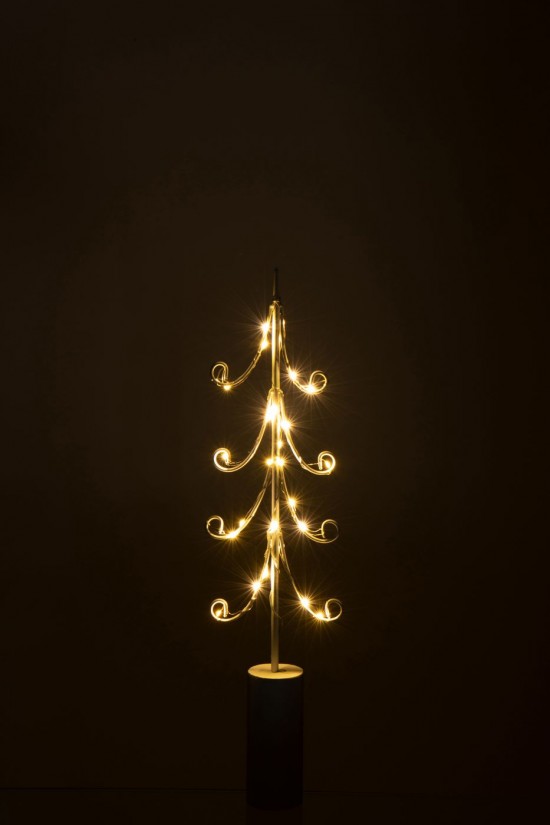 J Line hivers Jolipa Arbre Led Base Cylindre Fer Blanc Medium.