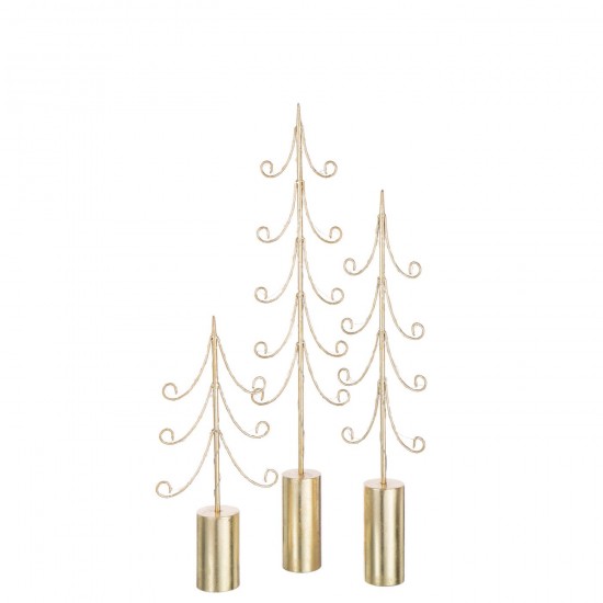 J Line Tree Led Cylinder Base Iron Gold Colored Large.