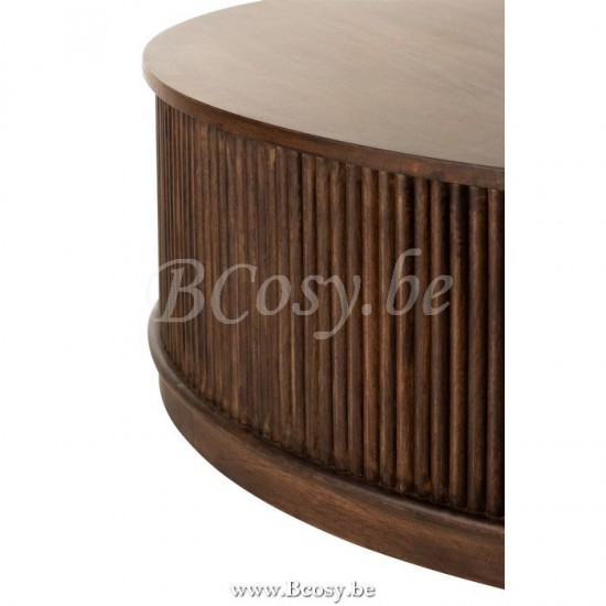 J Line Jline Salontafel Reyi Op Wielen Mango Hout Donker Bruin