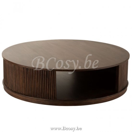 J Line 5528 Salontafel Reyi Op Wielen Mango Hout Donker Bruin 120 koffietafels salontafels