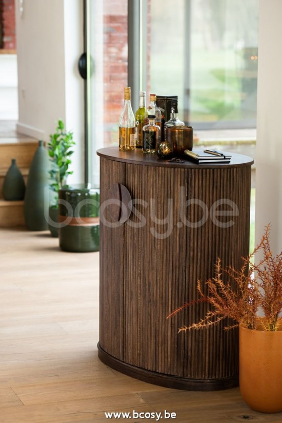 Jline Gabinete Reyi Madera De Mango Marron Oscuro