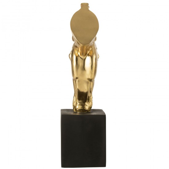 Jline Paard Op Voet Magnesiumoxide Goudkleurig Zwart Large.