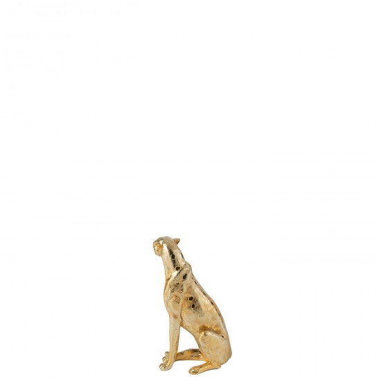 J Line Leopard Standing Polyresin Gold Colored Small Leopards.