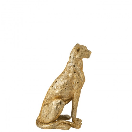 J Line Léopards Jolipa Leopard Debout Polyrésine Doré Medium.