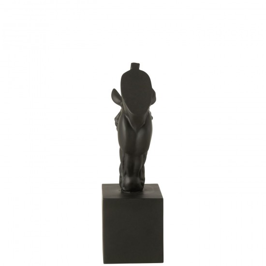 Jline Paard Op Voet Polyresin Zwart Small.