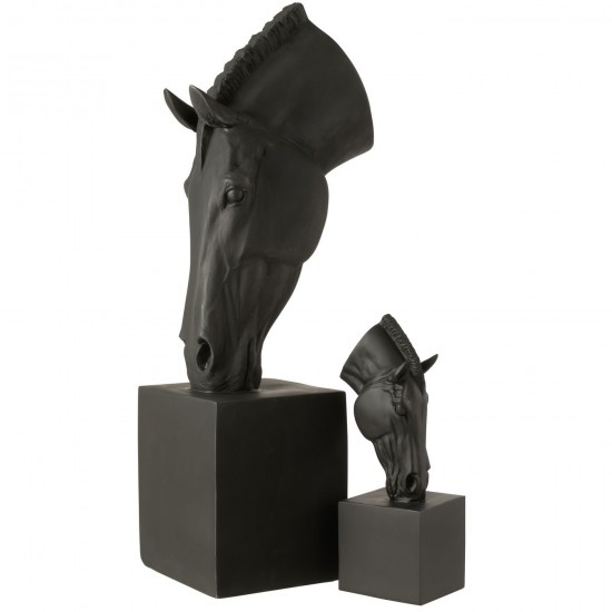 J Line Horse On Base Mgo Black Large horses.