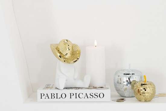 J Line Cowboy Mosaico Poliresina Bianco Oro Cowboy Mosaico Poliresina Blanco Dorado.