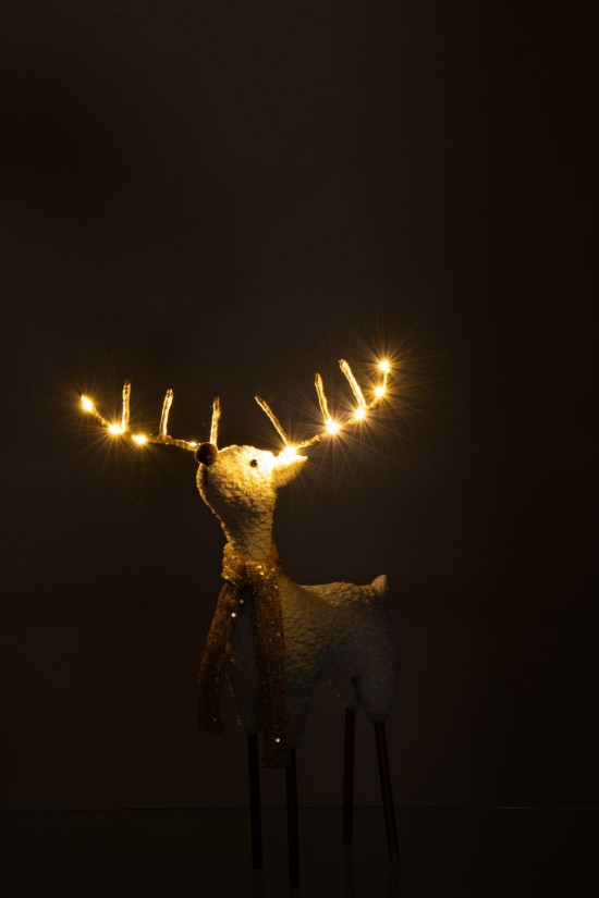 J Line rennes caribous Jolipa Renne Foulard Polyester Blanc Doré Small.