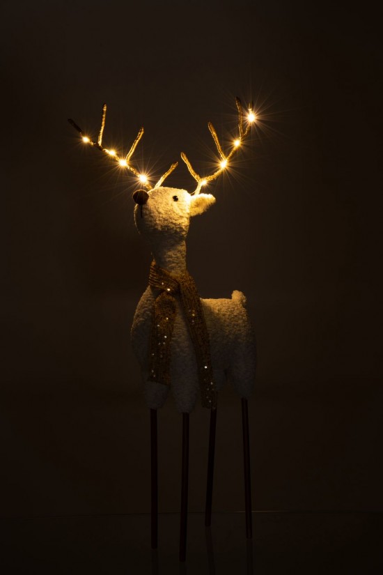 J Line rennes caribous Jolipa Renne Foulard Polyester Blanc Doré Large.