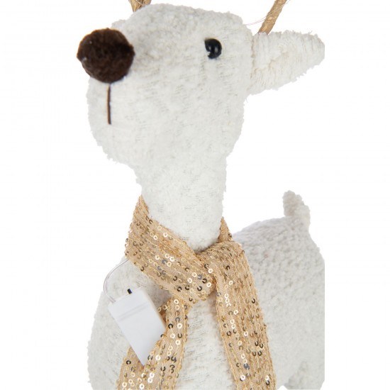 Jline Rendier Sjaal Polyester Wit Goudkleurig Large.