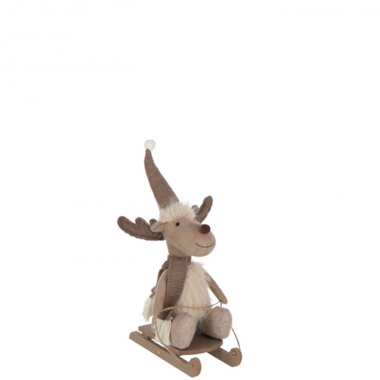 J Line Eland Sledge Polyester Beige L15xB25xH40 cm elanden JO55344.