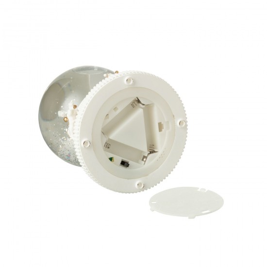 J Line Water Globe Horses Plastic White Gold Colored snows.