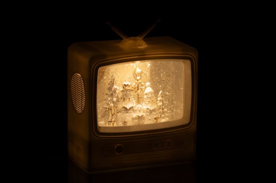 J Line neiges Jolipa Boule De Neige Television Plastique Blanc.