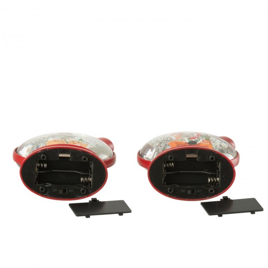 Jline Hanger Waterbol Peperkoekmanneke Kerstman Plastiek Kerstrood Assortiment Van 2.