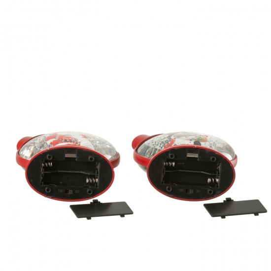 Jline Hanger Waterbol Sneewman Kerstman Plastiek Kerstrood Assortiment Van 2.