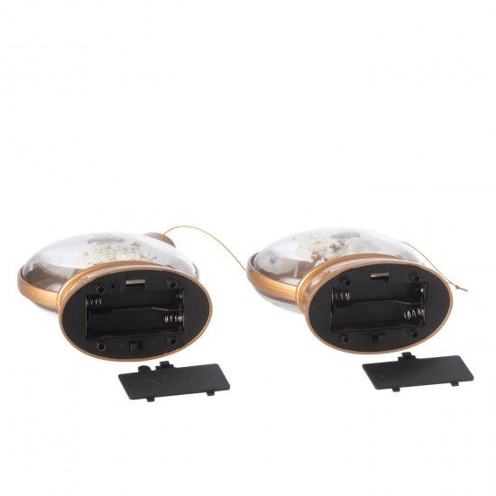 Jline Hanger Waterbol Peperkoekmanneke Kerstman Plastiek Wit Assortiment Van 2.