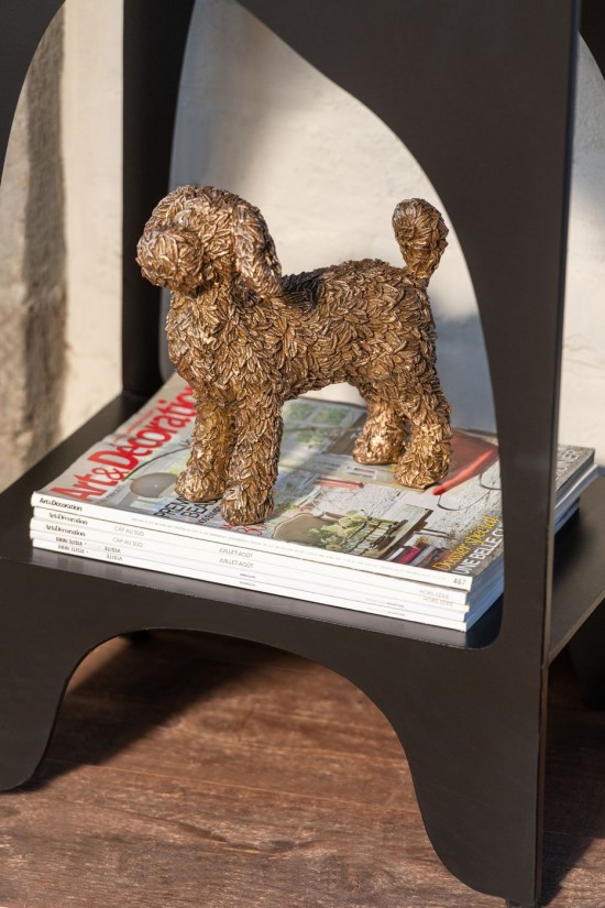 J Line Cane Rilievo Poliresina Oro Assortimento Di 2 Perro Relieve Poliresina Dorado Surtido De 2.