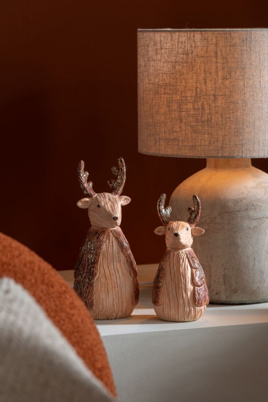 J Line Renna Effetto Legno Poliresina Cammello Large Reno Imitación Madera Poliresina Camel Large.