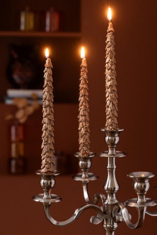 J Line Scatola Di 2 Candela Albero Paraffina Cognac 3O Caja De 2 Vela Árbol Parafina Coñac 3H.