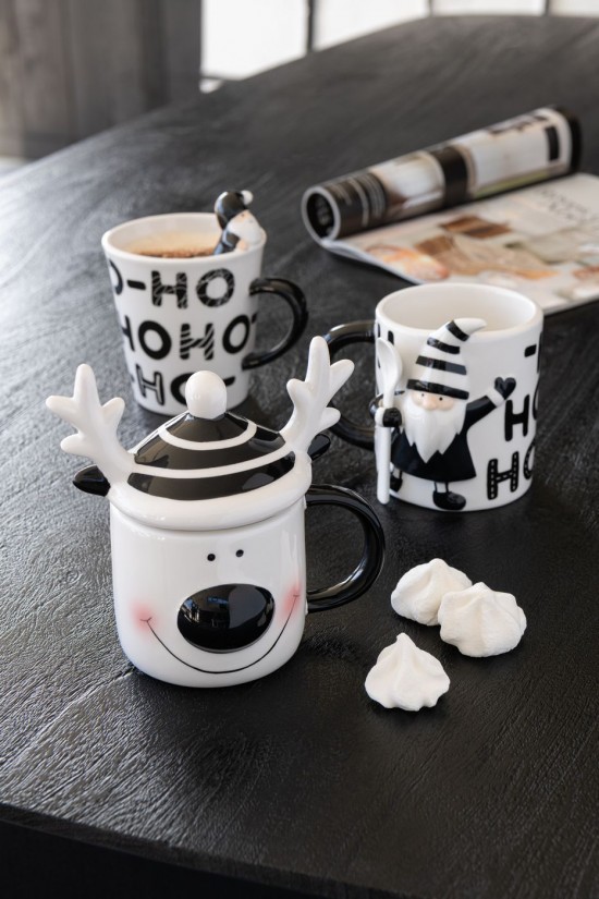 Jline Taza Tapa Reno Dolomita Blanco Negro.