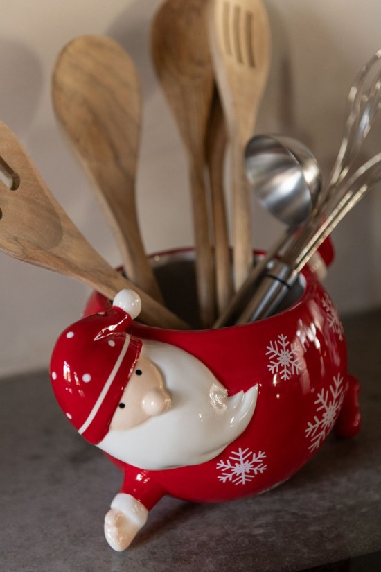 J Line Barattolo Babbo Natale Dolomite Bianco Rosso Marmita Papá Noel Dolomita Blanco Rojo.