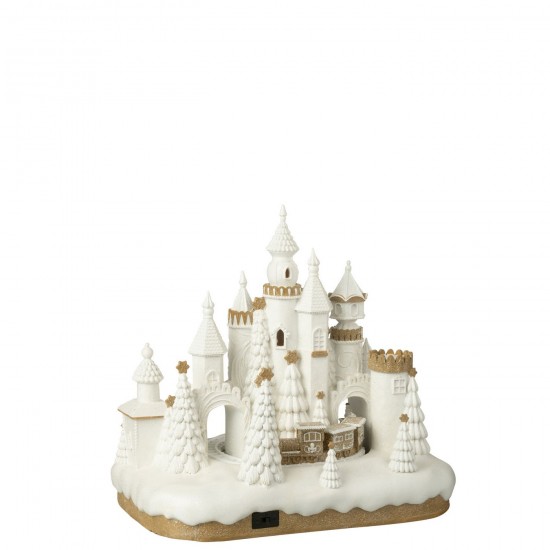 Jline Peperkoek Kasteel Trein Kalk Beige Wit.