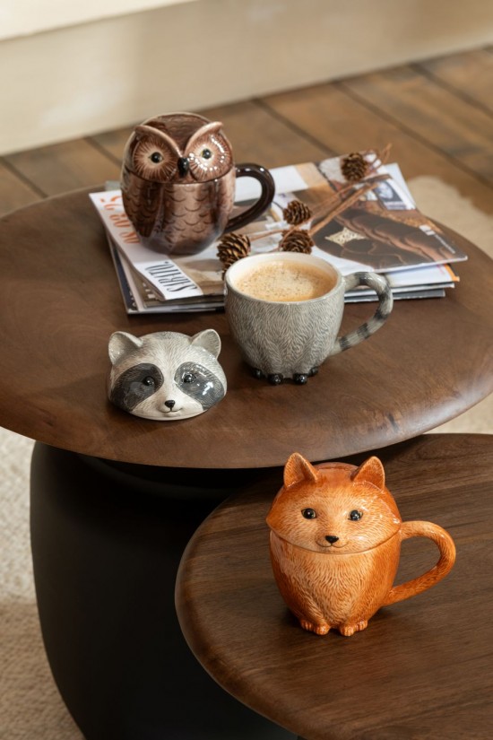 J Line Mug Coperchio Animali Dolomite Multicolore Ass3 Taza Tapa Animales Dolomita Multicolor Ass3.