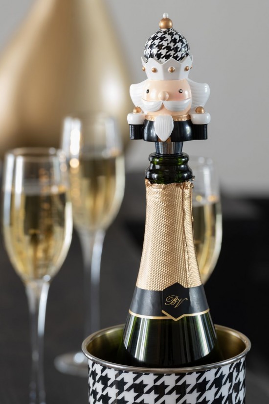 Jline Dose Von 3 Flaschenstöpsel Pied De Poule Limettenpulver Schwarz Weiß flaschenverschluss flaschenverschluesse.