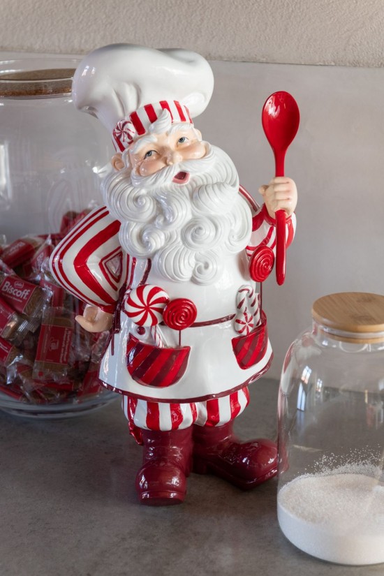 J Line Babbo Natale Cucina Polvere Di Calce Rosso Natale Bianco Papá Noel Cocinero Cal En Polvo Rojo Navidad Blanco.