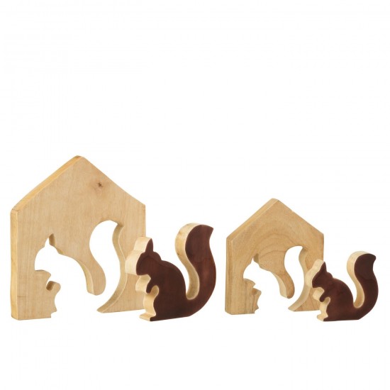 Jline Eekhoorn In House Mangohout Naturel Bruin Large.