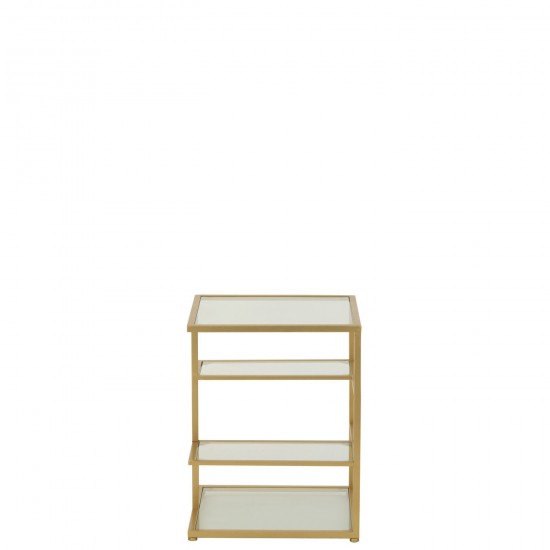 Jline Bijzettafel Ijzer Glas Goudkleurig.