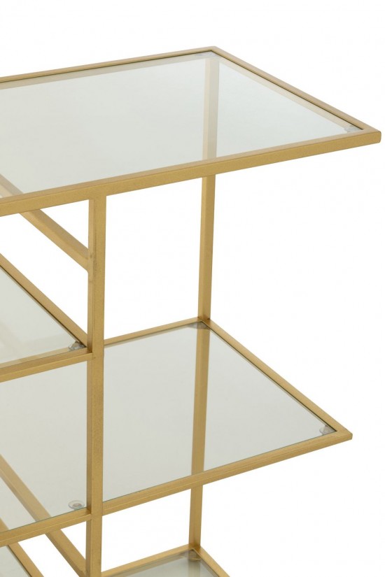 J Line Consolle Ferro Vetro Oro Mesa Consola Plancha Vidrio Dorado.