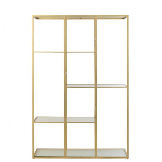 Jline Rek Ijzer Glas Goudkleurig.