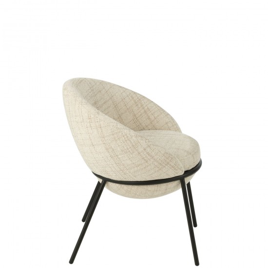 J Line chaises de repas Jolipa Chaise Fer Beige Noir.