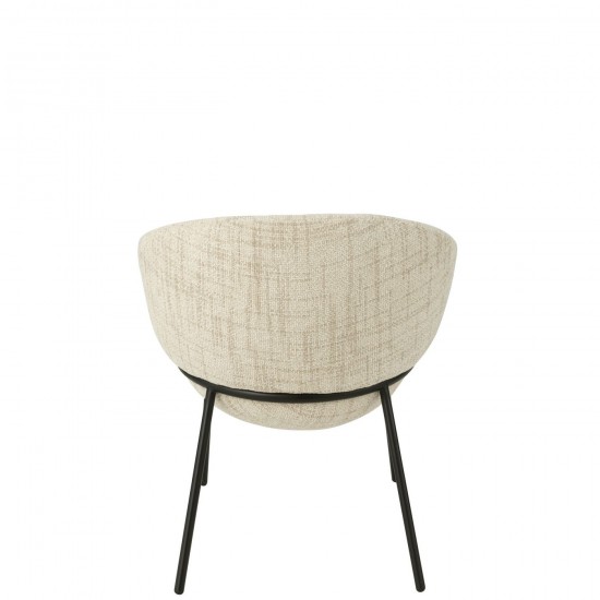 Jline Stoel Ijzer Beige Zwart.