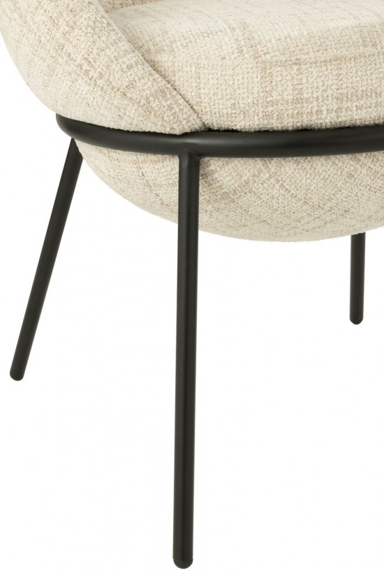 J Line Dining Chair Iron Beige Black dining chairs.