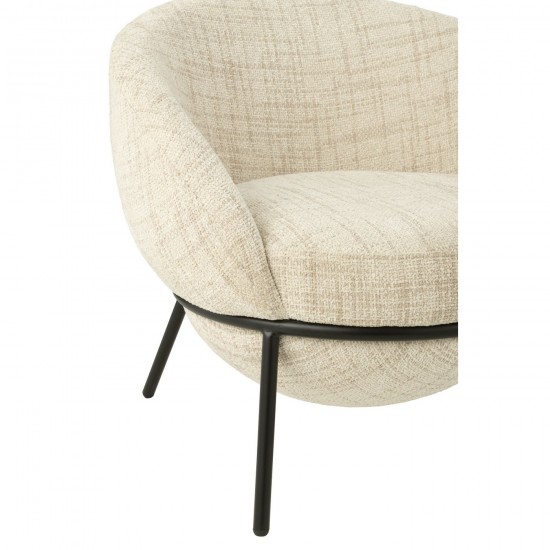 J Line Lounge Chair Footstool Iron Beige Black armchairs.