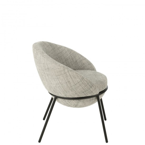 J Line chaises de repas Jolipa Chaise Fer Gris Noir.