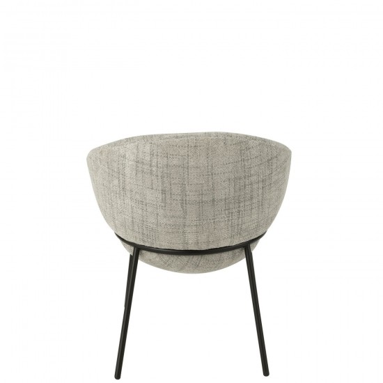 Jline Stoel Ijzer Grijs Zwart.