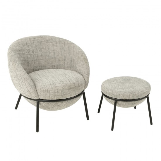 Jline Tumbona Reposapiés Plancha Gris Negro.