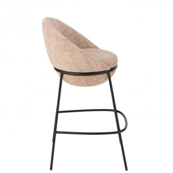 J Line chaises tabourets de bar Jolipa Tabouret De Bar Fer Rose Clair Noir.