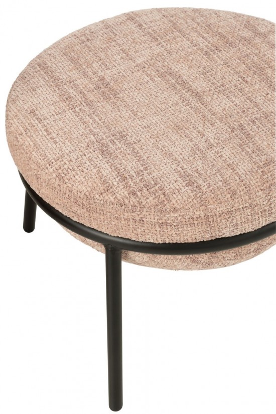 J Line Poltrona Lounge Poggiapiedi Ferro Rosa Chiaro Nero Tumbona Reposapiés Plancha Rosa Claro Negro.