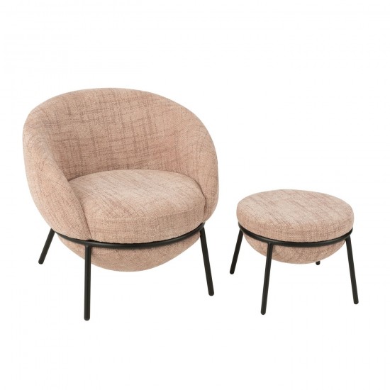 Jline Tumbona Reposapiés Plancha Rosa Claro Negro.