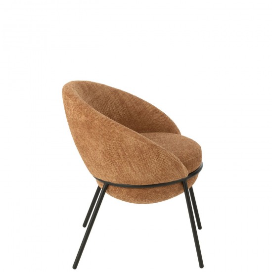 J Line chaises de repas Jolipa Chaise Fer Terracotta Noir.