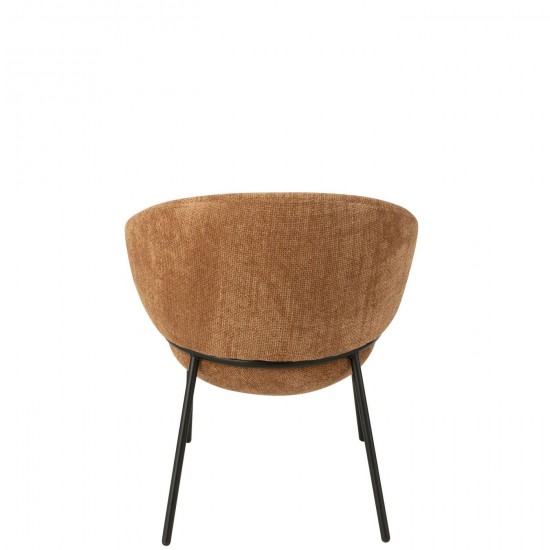 Jline Stoel Ijzer Terracotta Zwart.