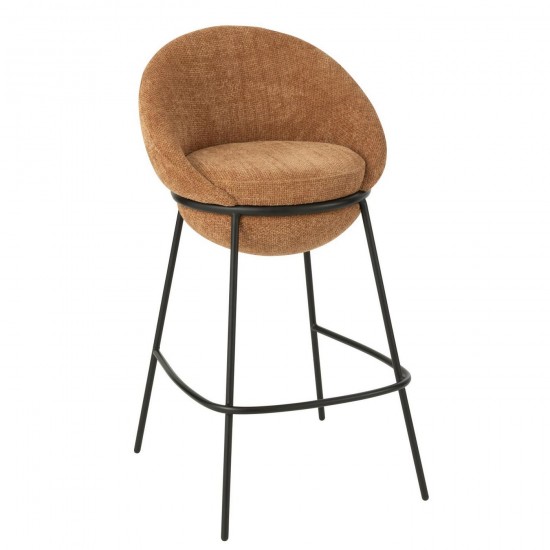 J Line Barkruk Ijzer Terracotta Zwart L55xB54xH99 cm barkrukken barstoelen JO55780.