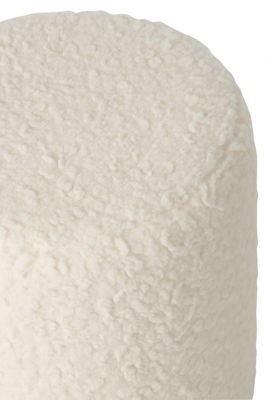 J Line tabourets ronds Jolipa Tabouret Fourrure Mdf Blanc.