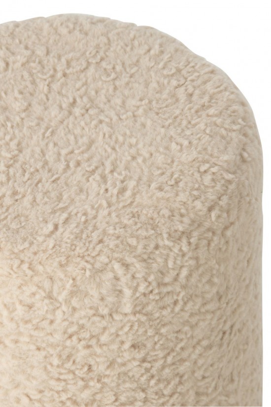 J Line tabourets ronds Jolipa Tabouret Fourrure Mdf Écru.