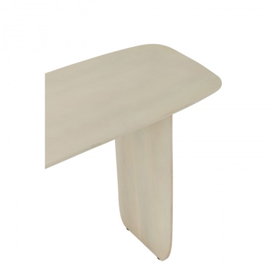 J Line Console Acacia Wood White sidetables.