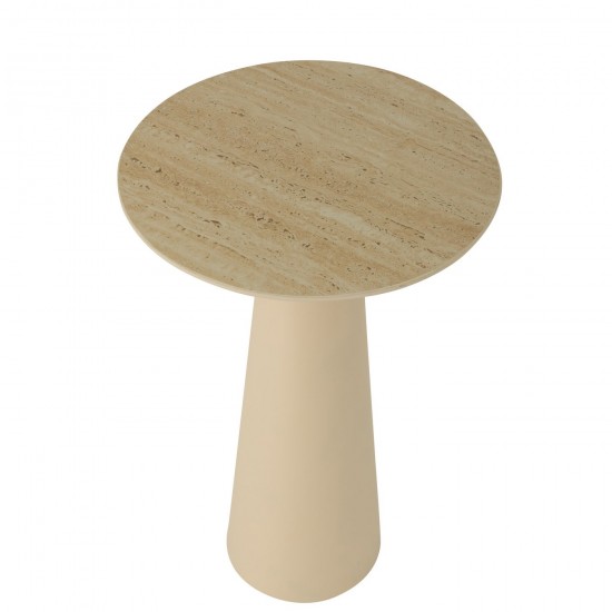 J Line tables d appoint bouts de canapé Jolipa Table D Appoint Column Cône Fer Écru Beige.